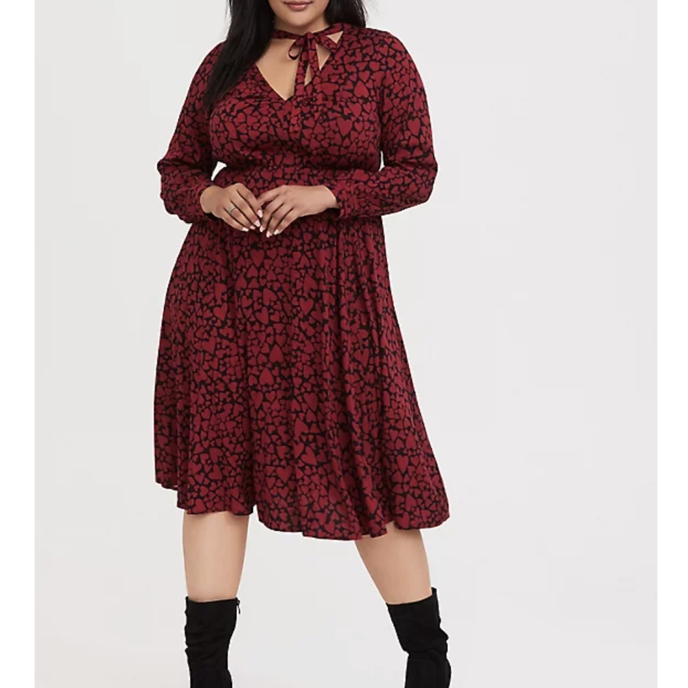 Red and black heart dress